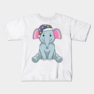 Elephant at Sleeping with Night cap Kids T-Shirt